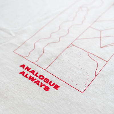 Brewery Long Sleeve T-shirt Signature Brew White Red Ink The New Classic Analogue Lager Pilsner London Merch Close Up Design